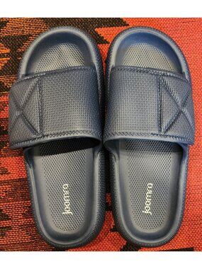 Joomra Navy Blue Adjustable Slide Sandals Men's Size 11 Lightweight Non-Slip Sol